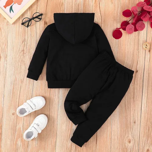 Miniatura 3 de Adokioths Conjunto de sudadera de manga larga con capucha y pantalones deportivos para otoño e invierno