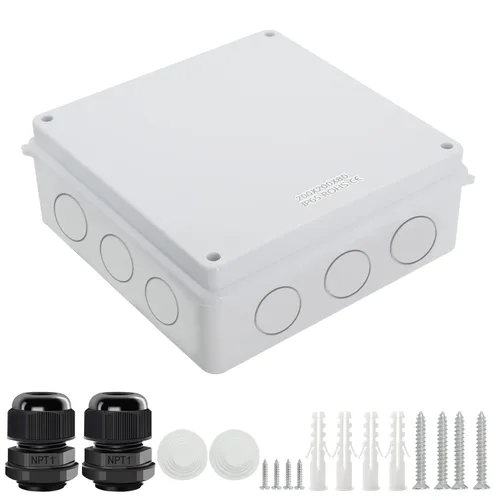 Miniatura 18 de LeMotech - Caja de conexiones, caja eléctrica IP55, resistente al agua, a prueba de polvo, plástico ABS, para proyectos electrónicos, color blanco