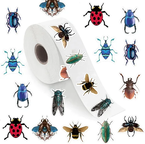 500 etiquetas autoadhesivas de grafiti estético de insectos para Navidad, Halloween, decoración de fiesta para álbumes de recortes, botellas de agua