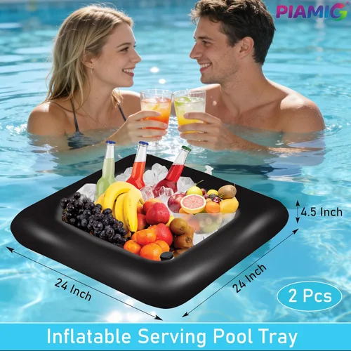 Miniatura 4 de Inflatable Serving Bar, Salad Serving Sets Bar Buffet Food Drinks Inflatable Cooler Table Pool Ice Tray Easy to Blow Up for Party,Graduation,Picnic