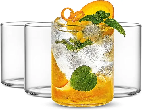 Miniatura 13 de LUXU Vasos para beber de 12 onzas, juego de 4 vasos altos finos, cristalería de bar elegante para agua, jugo, cerveza, bebidas y cócteles y bebidas