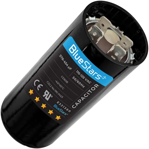 Miniatura 37 de [[Listado UL] BlueStars 108-130 uF MFD 110-125 VCA voltios ±20% 50/60 Hz CD60 Condensador de arranque redondo AC Pieza de repuesto eléctrico