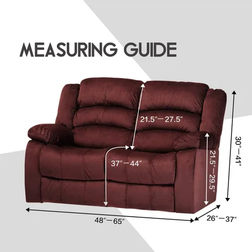 Miniatura 6 de ULTICOR Funda reclinable para sofá biplaza, 48 a 65 pulgadas de largo, 6 fundas elásticas de terciopelo para sofá reclinable de 2 asientos, gruesa