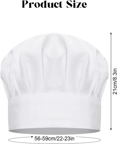 Miniatura 2 de Juego de delantal de chef y sombrero de chef, delantal de cocina ajustable con 2 bolsillos, disfraz de panadero para hombres y mujeres