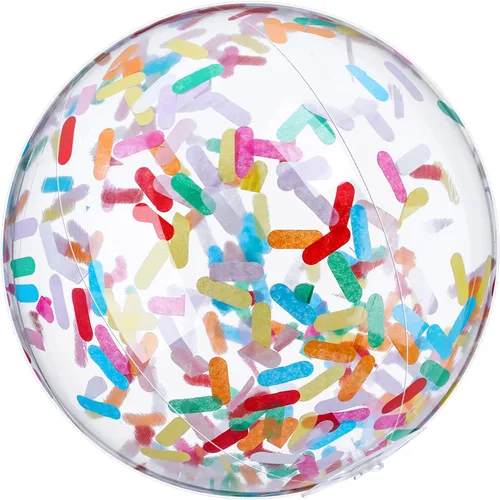 Civaner 10 bolas inflables de playa con purpurina de 16 pulgadas, bola grande de confeti brillante para piscina, globo inflable transparente,