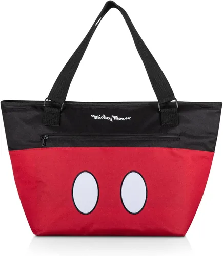 PICNIC TIME Disney Mickey Mouse Shorts Topanga - Bolsa enfriadora suave, hielera para pícnic, (negro con patrón rojo)