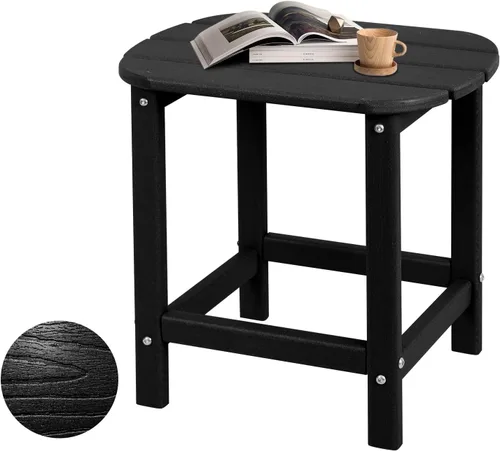 Miniatura 11 de Plawdlik Hdpe - Mesa auxiliar Adirondack para exteriores, con textura de madera, juego para patio, jardín, porche, piscina, patio compuesto, patio