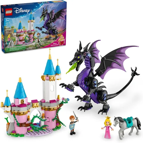 LEGO Disney Princess Maléfica - Juego de construcción en forma de dragón para niños y fanáticos de la bella durmiente, figura de princesa Disney,