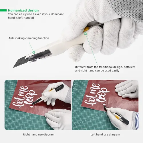 Miniatura 3 de FOSHIO Cuchillo de manualidades para arte, manualidades, fabricación de modelos, cuchillo utilitario retráctil con bloqueo automático con 10