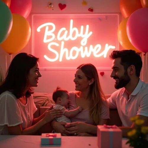 Miniatura 7 de ADVPRO Letreros LED de neón personalizados para baby shower, personalizables para fiestas de cumpleaños, letrero de luz de neón LED grande