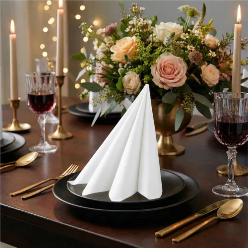 Miniatura 19 de Servilletas de papel AMERICAN HOMESTEAD - Servilletas de papel desechables tipo lino azul claro - Servilletas de mesa de calidad de restaurante