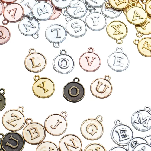 Miniatura 6 de Aylifu 156 dijes de letras del alfabeto A-Z, colgantes de letra mayúscula para collares, pulseras, joyas, manualidades, 6