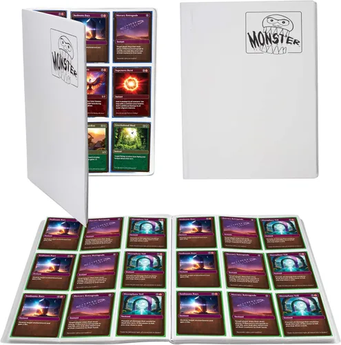 Miniatura 14 de Monster Binder - Álbum de tarjeta coleccionables, 9 bolsillos para tarjetas, retiene 360 de Yugioh, Magic, y Pokémon Páginas blancas Holofoil