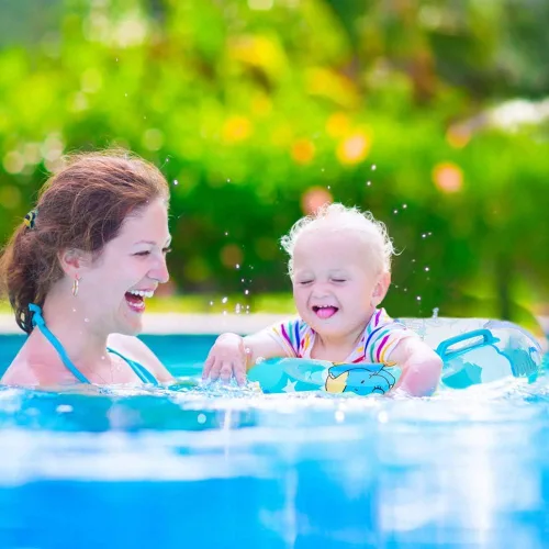 Miniatura 7 de Sealive Flotador de piscina infantil, anillo de natación para bebé con asiento para niños pequeños barco y doble asa, primeros flotadores de piscina