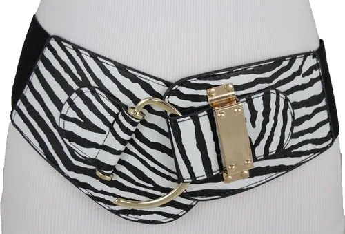 Miniatura 134 de TFJ - Cinturón ancho de moda para mujer, cintura alta, hebilla de gancho de metal dorado, talla XS, S, M, L, XL