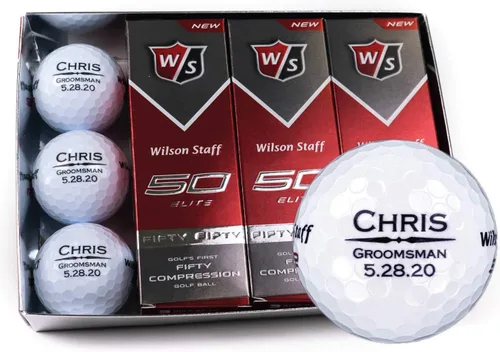 Miniatura 16 de Pelotas de golf personalizadas, 1 docena, Wilson, diseños personalizados para padrinos de boda, padrino, ushers, oficiales Groomsman