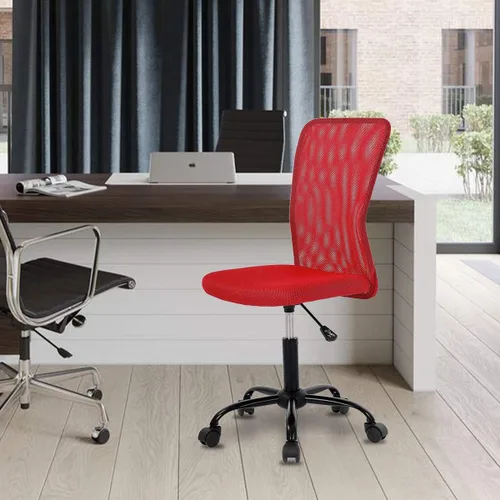 Miniatura 10 de Silla de oficina de malla simple, silla de oficina ergonómica sin brazos, silla de oficina en casa, silla de computadora ajustable, silla giratoria
