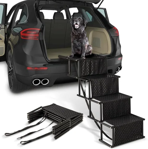 Escaleras para perros para automóvil, rampas plegables para perros con superficie antideslizante para perros grandes, escalones portátiles para