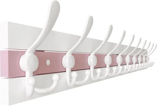 Miniatura 43 de SKOLOO Perchero de pared montado en la pared de estilo rústico: Perchero de pared de pino de madera auténtica de 40,6 cm de orificio a orificio