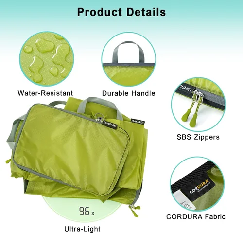 Miniatura 23 de BAGAIL 4 Set/6 Set Ultraligero Compresión Embalaje Cubos Organizador de Embalaje para Accesorios de Viaje Equipaje Maleta Mochila