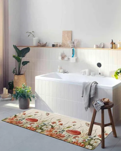 Miniatura 4 de Tapete de baño rústico con hongo para bañera, antideslizante, de secado rápido y absorbente, de tierra de diatomeas, para fregadero de cocina