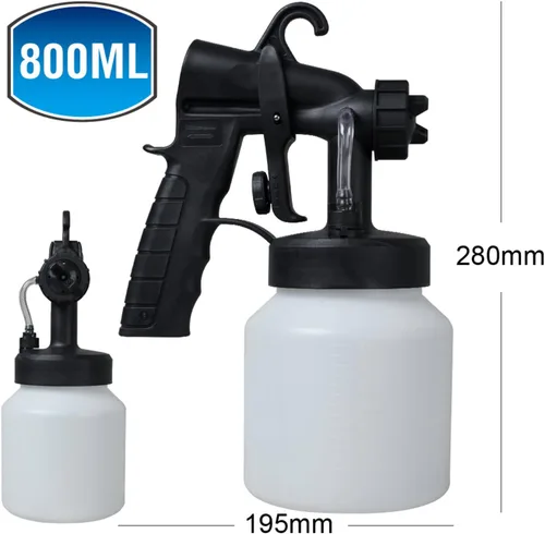Miniatura 5 de Pistola pulverizadora de pintura eléctrica portátil de 650 W con 3 patrones de pulverización diferentes y contenedor desmontable de 27.1 fl oz
