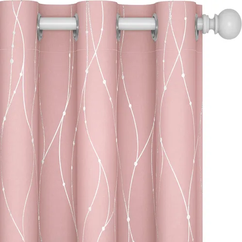 Deconovo Cortinas blackout cortas para ventanas pequeñas, 45 pulgadas de largo, con aislamiento térmico y bloqueo de luz (42 x 45 pulgadas, rosa