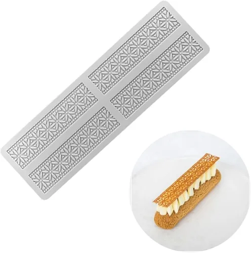 Miniatura 22 de TUKE Molde de silicona 3D para ramas de tuile de fondant para hornear, arcilla polimérica, manualidades de azúcar - Diseño de encaje de caramelo