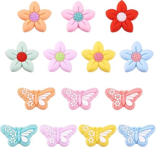 Miniatura 30 de Craftdady 20 cuentas de números de silicona de 0.531 in, números blancos y negros, 0-9, cuentas focales redondas para bolígrafos, manualidades