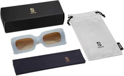 Miniatura 6 de SOJOS Retro 90s Small Nude Rectangle Sunglasses Womens Mens Trendy Chunky Glasses