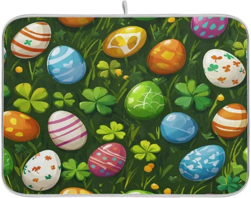 Miniatura 61 de Tapete de secado de platos de primavera naranja con flor de amapola para encimera de cocina, tapete escurridor absorbente de microfibra, tapete