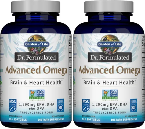Miniatura 10 de Garden of Life Aceite de pescado omega avanzado formulado por el Dr. - Limón, 1,290 mg de EPA, DHA + DPA en forma de triglicéridos, suplemento Omega