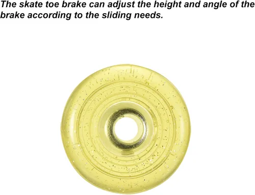 Miniatura 4 de PATIKIL Topes de dedo del pie con destornillador 82A Bloque de tapones de freno de goma para patines de ruedas Reemplazo de accesorios Amarillo