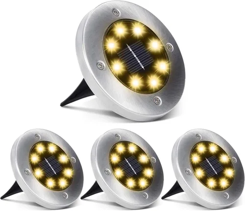 Miniatura 11 de Aogist Luces solares de suelo, luces LED de disco de jardín, iluminación de paisaje al aire libre para césped, patio, camino, terraza, pasarela