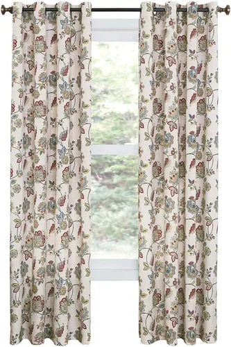 Miniatura 5 de Renaissance Home Fashion Collections Etc Colette panel de cortina con ojales estampado, 52" x 84", lino