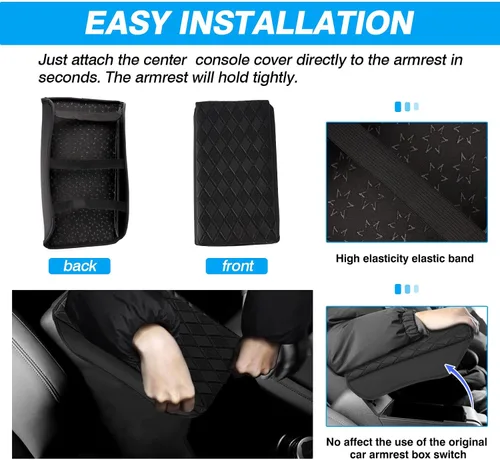 Miniatura 7 de FIILINES Funda de consola central para Toyota 4Runner 2010-2024, funda para reposabrazos, cojín de 4 accesorios, funda para reposabrazos