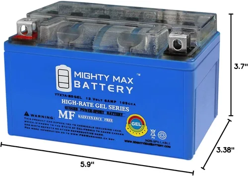 Miniatura 9 de Mighty Max Battery Reemplazo de batería de gel YTX7A-BS para XTAX7A-BS, X7A-BS Powersport