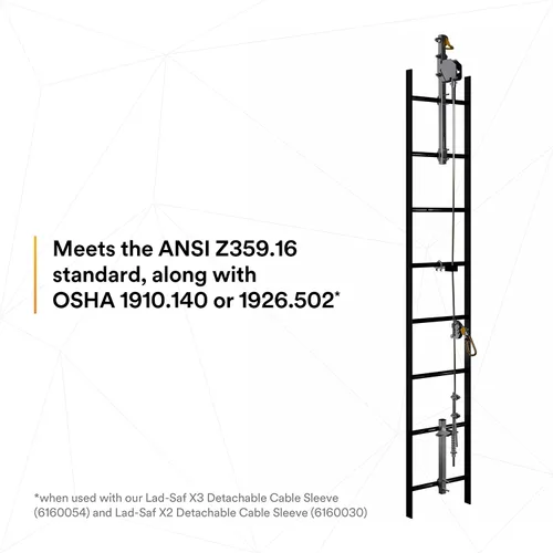 Miniatura 5 de 3M DBI-SALA Lad-Saf Cable Sistema de Seguridad Vertical 6119020, Acero Inoxidable, 20 FT