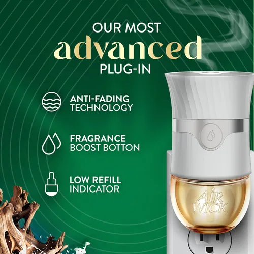 Miniatura 8 de Air Wick Vibrante repuesto de aceite perfumado para enchufar, infundido con aceites esenciales, ambientadores enchufables para el hogar, madera azul