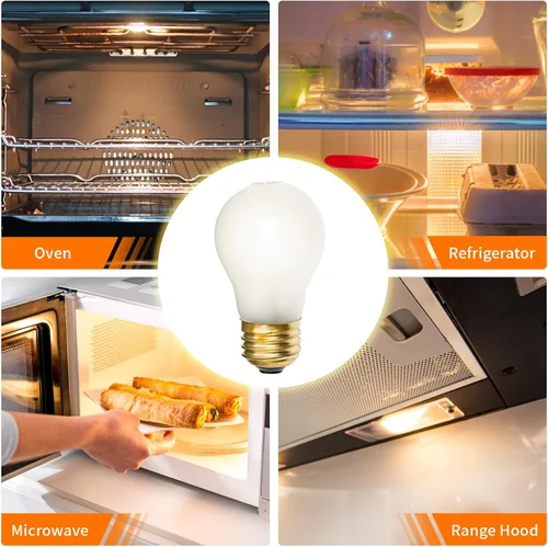 Miniatura 6 de 8009 - Bombillas incandescentes de repuesto para horno refrigerador, bombillas incandescentes de repuesto de 120 V y 40 W, aptas para Whirlpool GE
