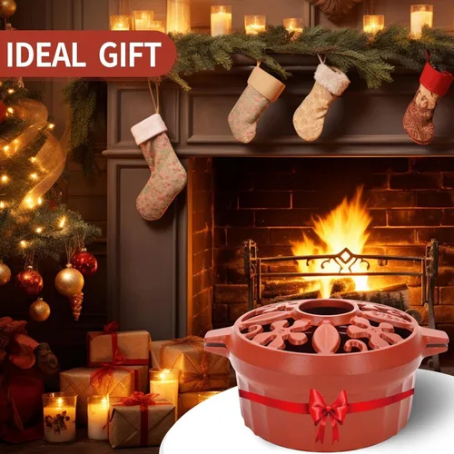 Miniatura 6 de Vaporizador de Estufa de Leña: Humidificador de Chimenea de Hierro Fundido Olla Interior para Calefacción del Hogar Tazón Redondo Accesorios Rojo