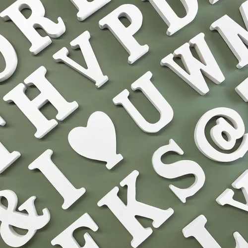 Miniatura 4 de Letras de madera de 4 pulgadas, letras del alfabeto de madera blanca para decoración de pared, letras de marquesina de madera sin terminar