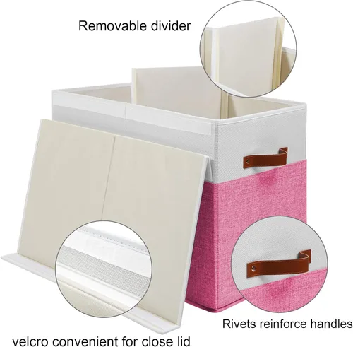 Miniatura 6 de Gowee Caja grande de juguetes con tapa, caja de almacenamiento de juguetes resistente, cesta organizadora con divisores para niños pequeños, niños