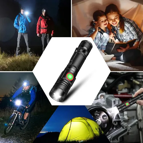 Miniatura 4 de DARKBEAM Linterna LED recargable USB de 2000 lúmenes altos, linternas de bolsillo pequeñas y brillantes, foco ajustable resistente al agua, luz