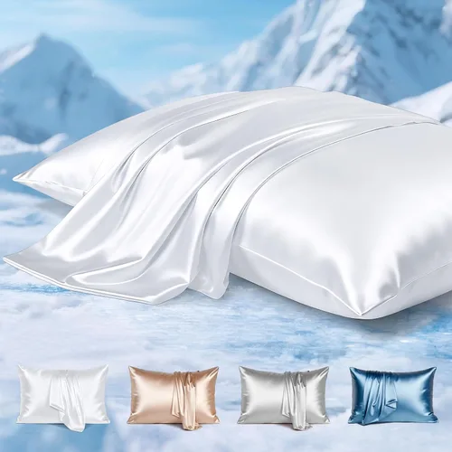 Miniatura 16 de Avolare Fundas de almohada refrescantes, más suaves que la seda, paquete de 2 fundas de almohada refrescantes para personas que duermen con calor