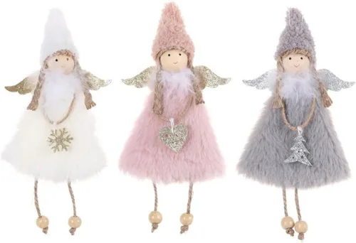 Miniatura 2 de FZBNSRKO Colgante de muñeca de ángel de 3 piezas, colgante de árbol de Navidad, ángel colgante de muñeca de Navidad para fiesta de Navidad, Año