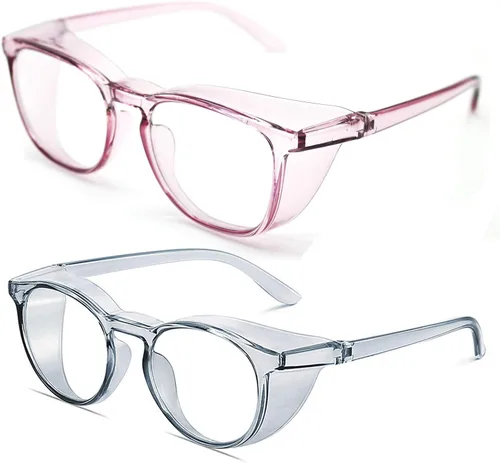 Miniatura 12 de Gafas de seguridad anti niebla para mujeres y hombres, TR90, lentes de bloqueo de luz azul, transparentes, antiarañazos, protección UV, marco