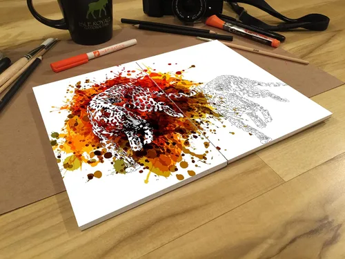 Miniatura 6 de Design Ideation Cuaderno de bocetos plano simple de marca. Bloc de hojas extraíble para lápiz, tinta, marcador, carbón y acuarela. Ideal para arte