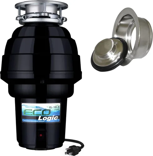 Miniatura 18 de Eco Logic EL-9-DS-BN 9 Deluxe Designer Series - Eliminador de residuos de alimentos con brida de fregadero de níquel cepillado, 3/4 HP Brida