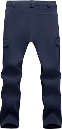 Miniatura 11 de MAGCOMSEN - Pantalones de invierno para hombre, impermeables, con forro polar pantalones tácticos softshell, para snowboard, esquí, con bolsillos
